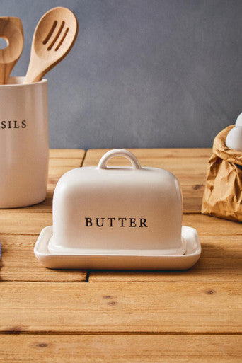 Farmhouse Cream Butter Dish