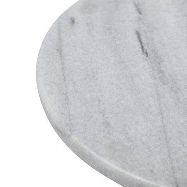Salerno White Marble Round Chopping and Serving Board