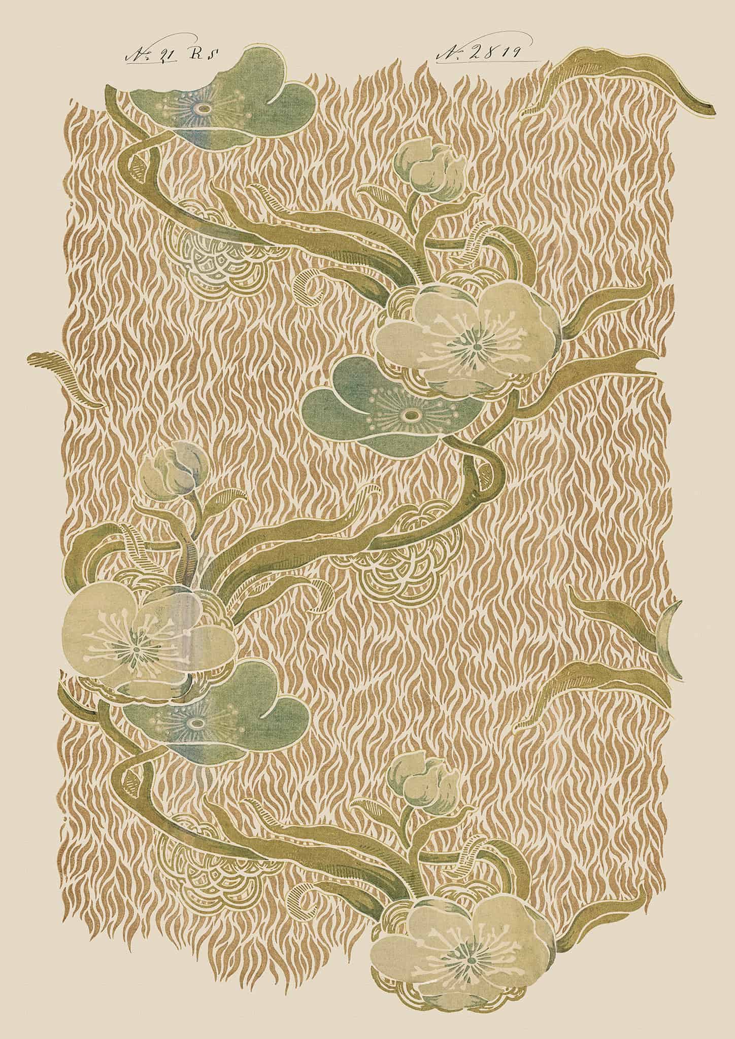 No.017 - Nouveau Blossoms - Vintage Archive Poster Prints