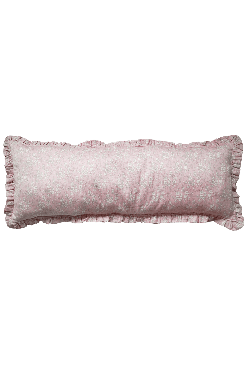 Ruffle Bolster Lumbar Cushion made with Liberty Fabric CAPEL PINK