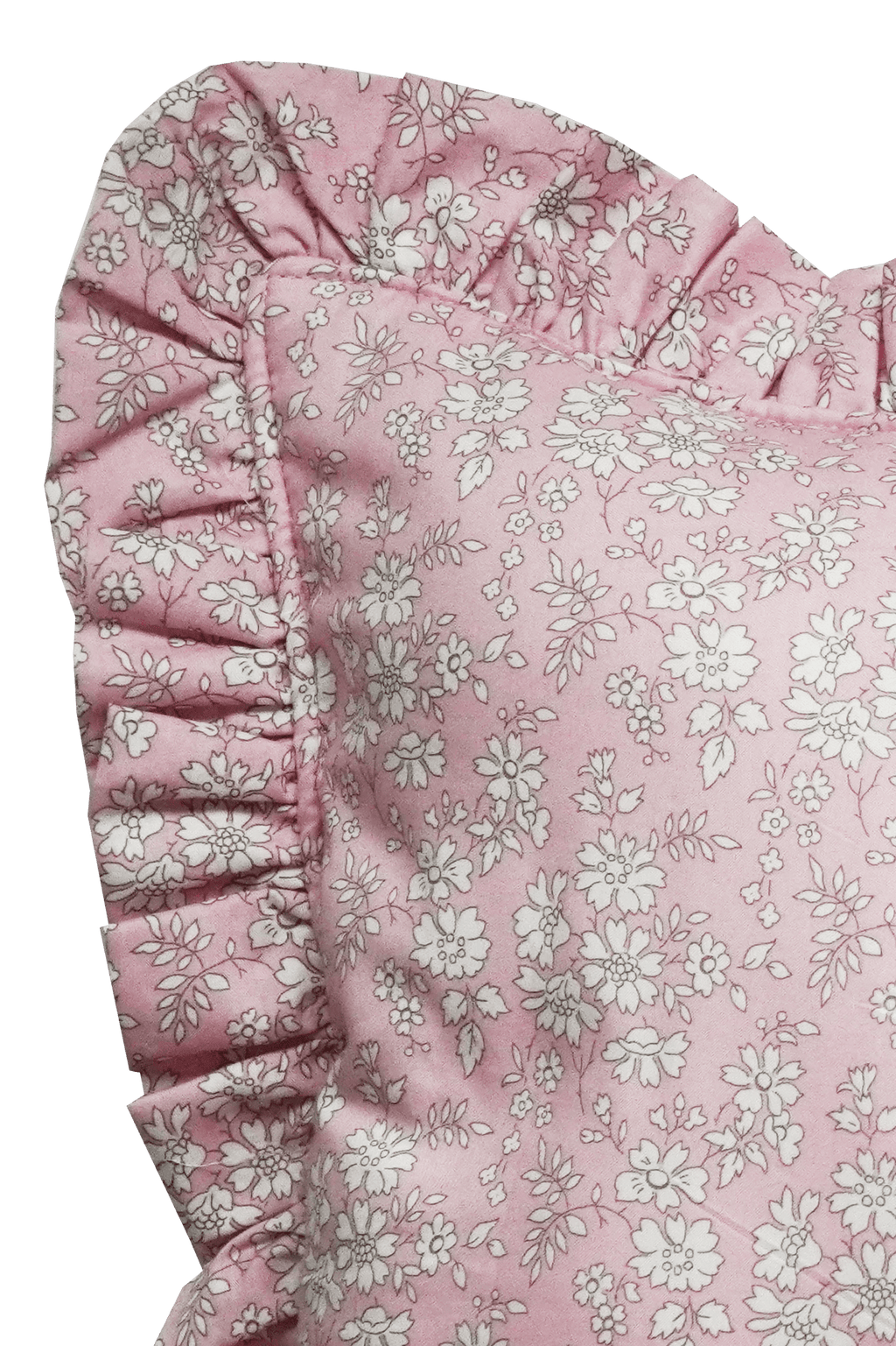 Ruffle Bolster Lumbar Cushion made with Liberty Fabric CAPEL PINK