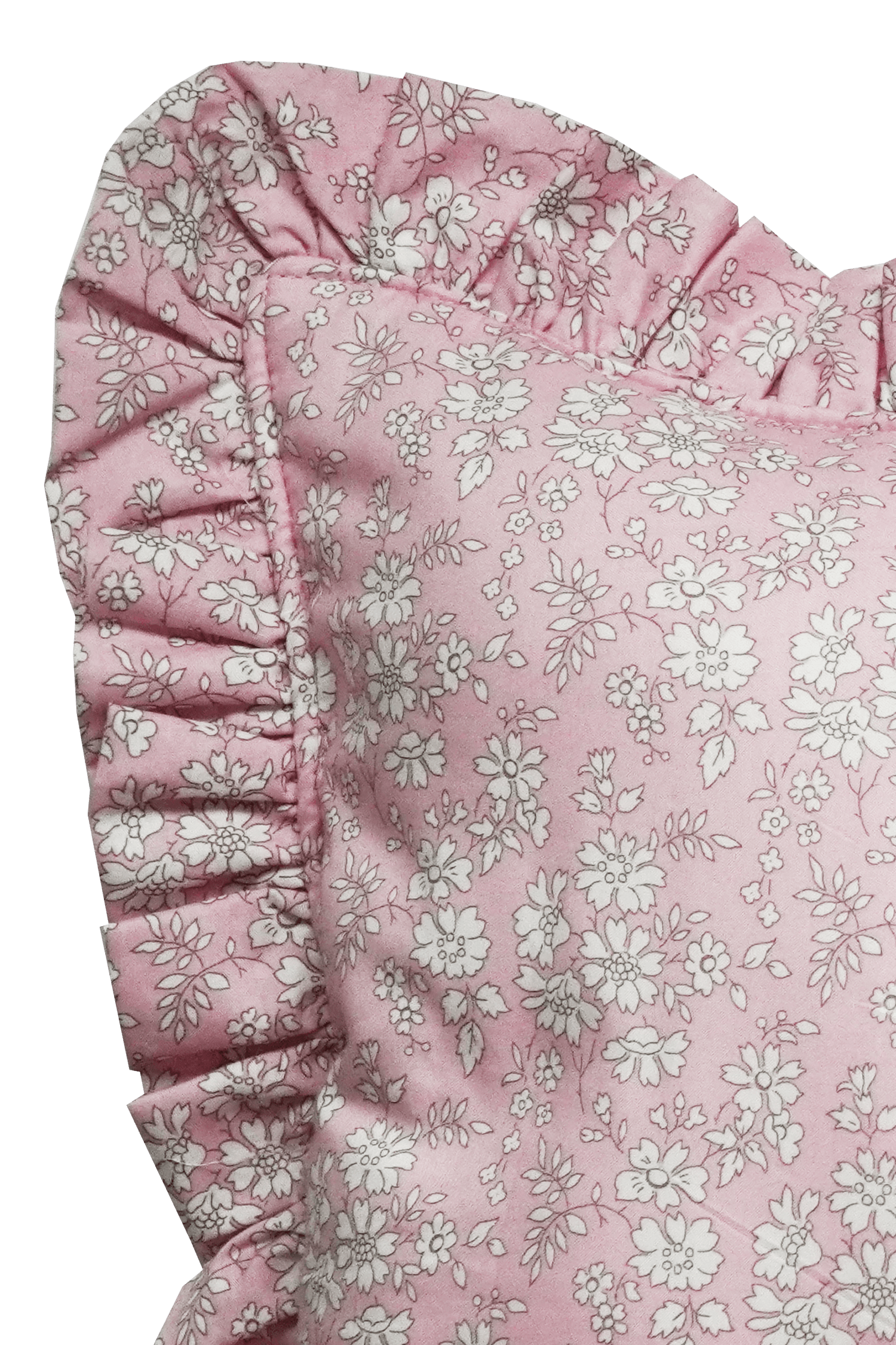 Ruffle Bolster Lumbar Cushion made with Liberty Fabric CAPEL PINK