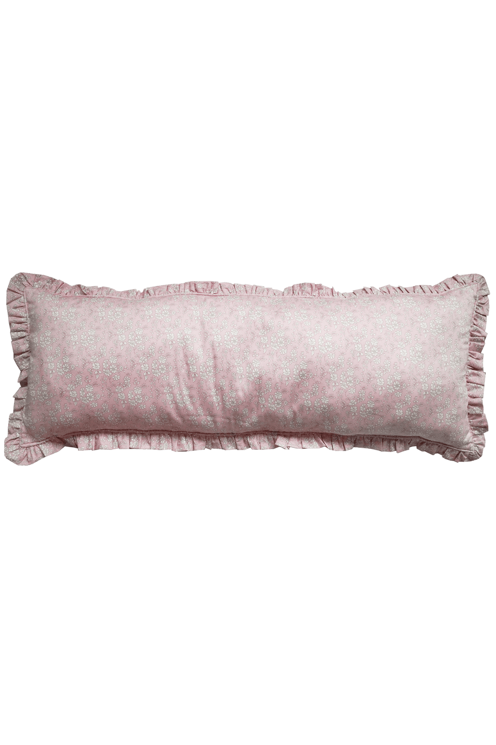 Ruffle Bolster Lumbar Cushion made with Liberty Fabric CAPEL PINK