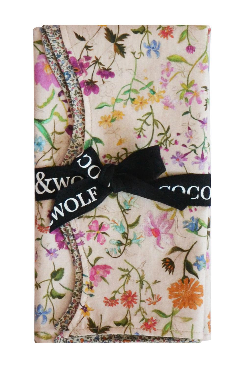 Reversible Wavy Napkin Set made with Liberty Fabric LINEN GARDEN