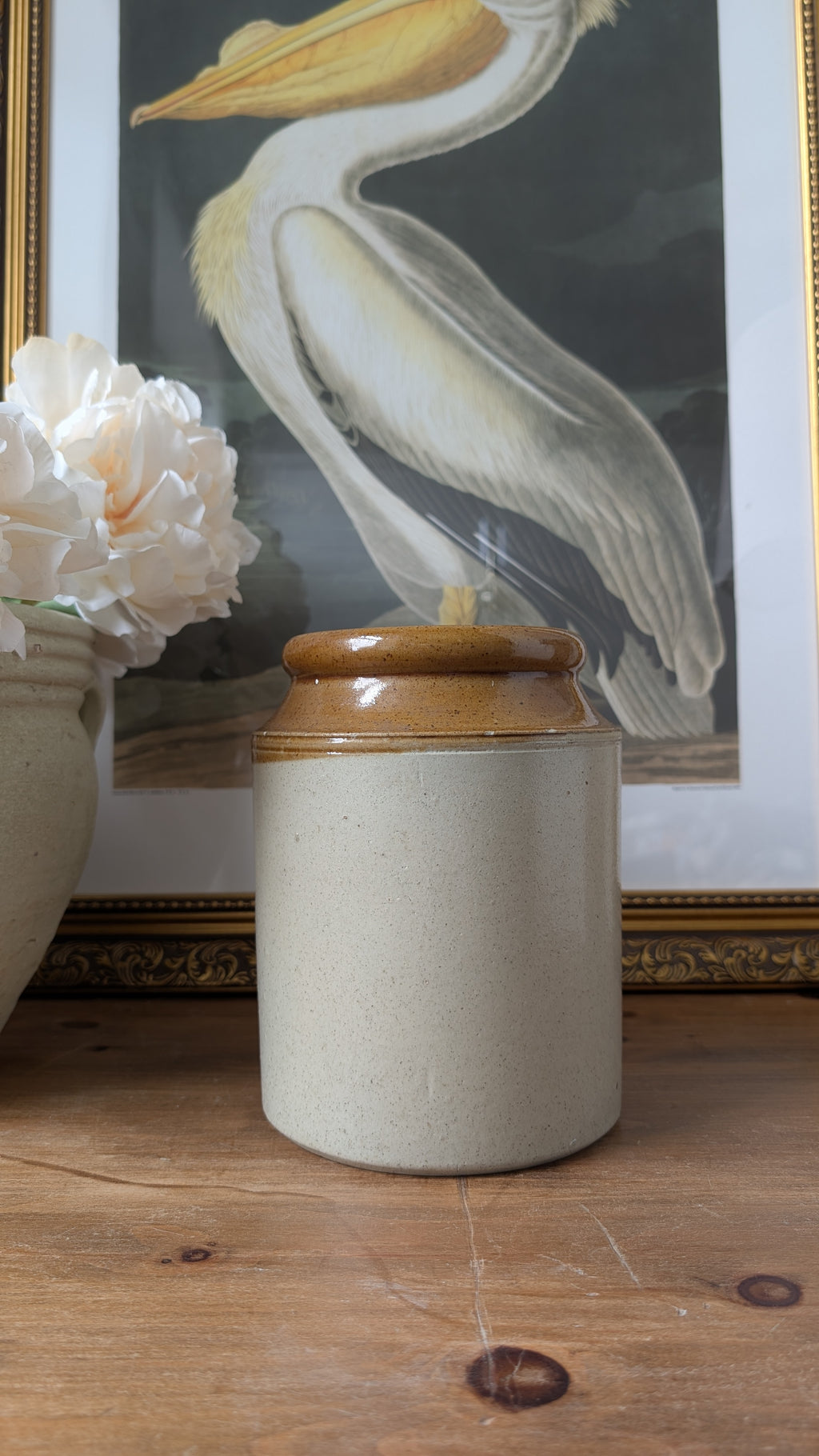 Vintage Stoneware Preserve Jar – Two-Tone Glaze - Large #2