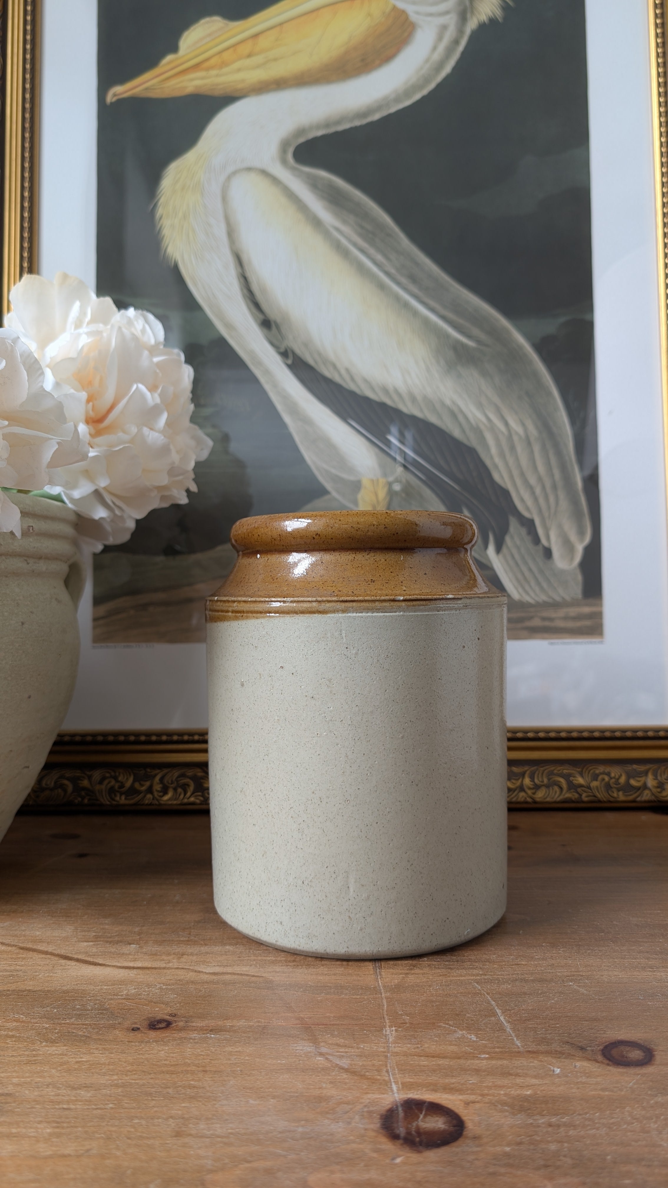 Vintage Stoneware Preserve Jar – Two-Tone Glaze - Large #2
