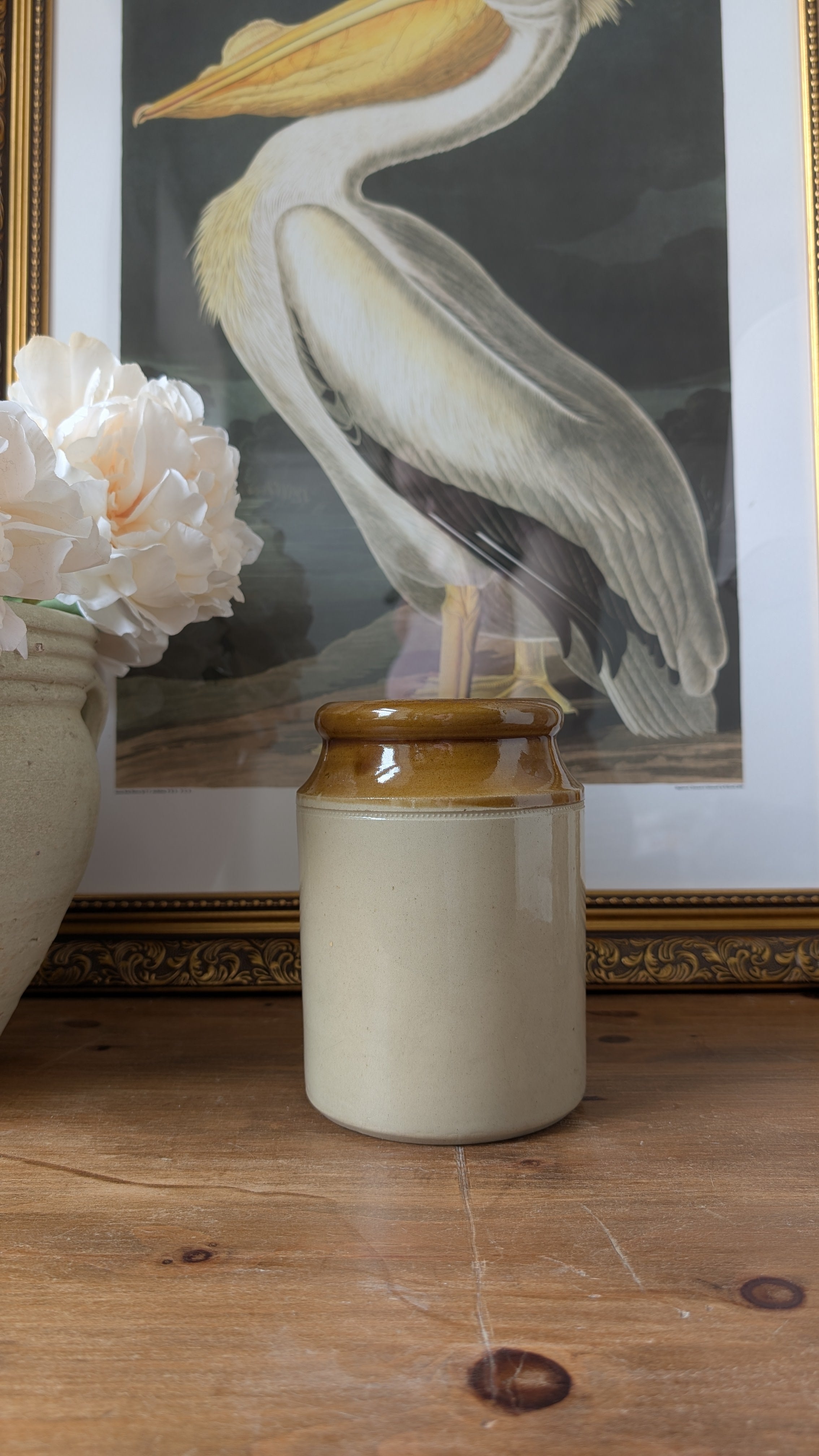 Vintage Stoneware Preserve Jar – Two-Tone Glaze - Small #2