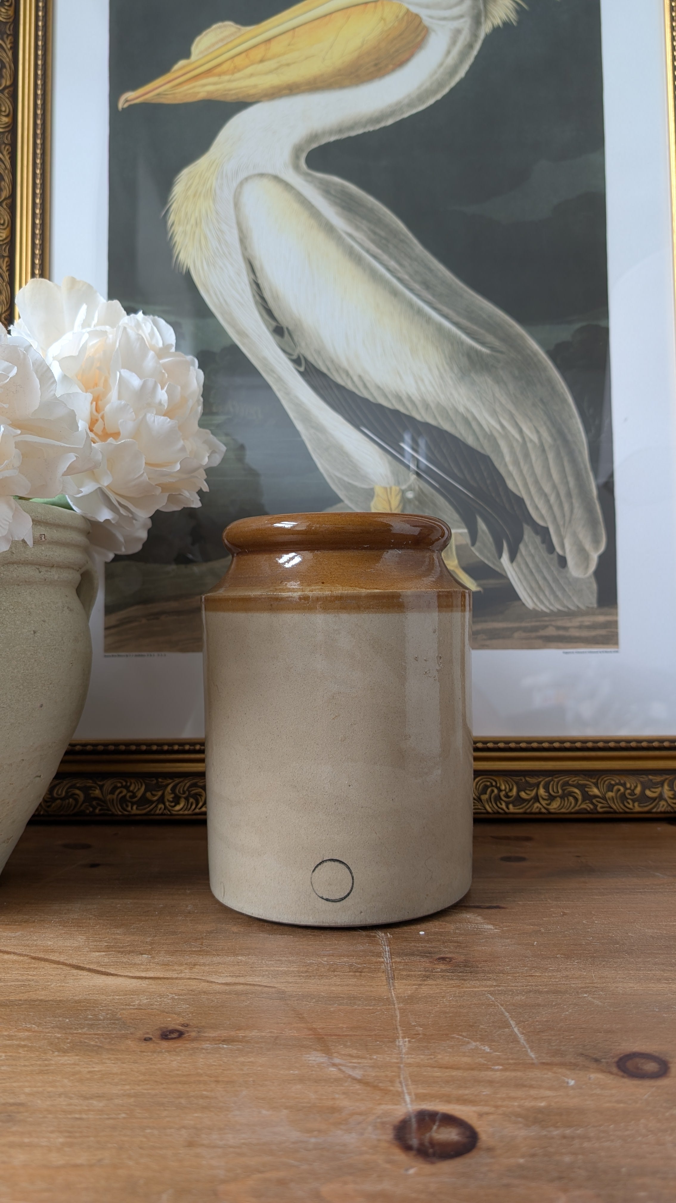 Vintage Stoneware Preserve Jar – Two-Tone Glaze - Large #1