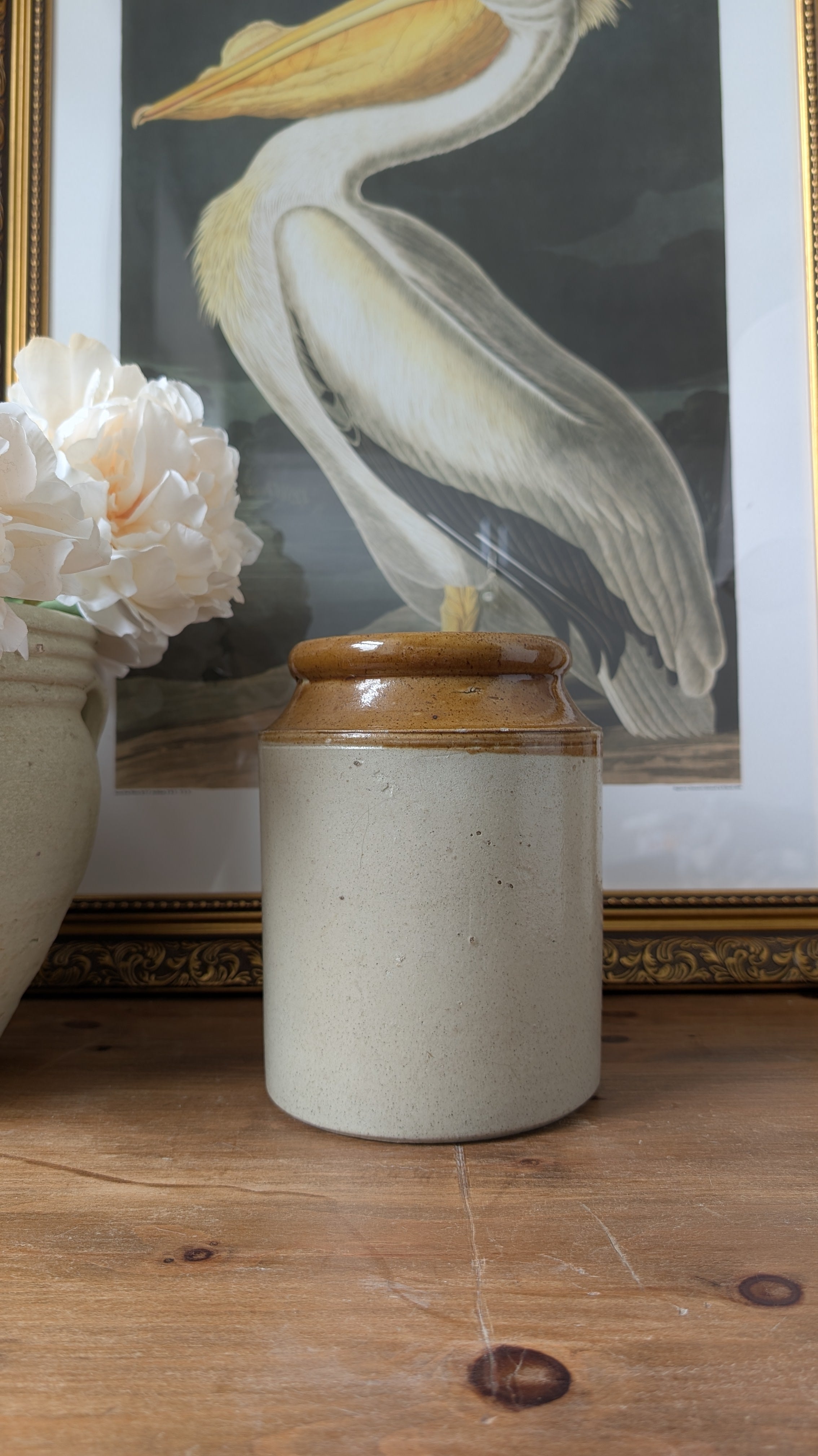 Vintage Stoneware Preserve Jar – Two-Tone Glaze - Large #2
