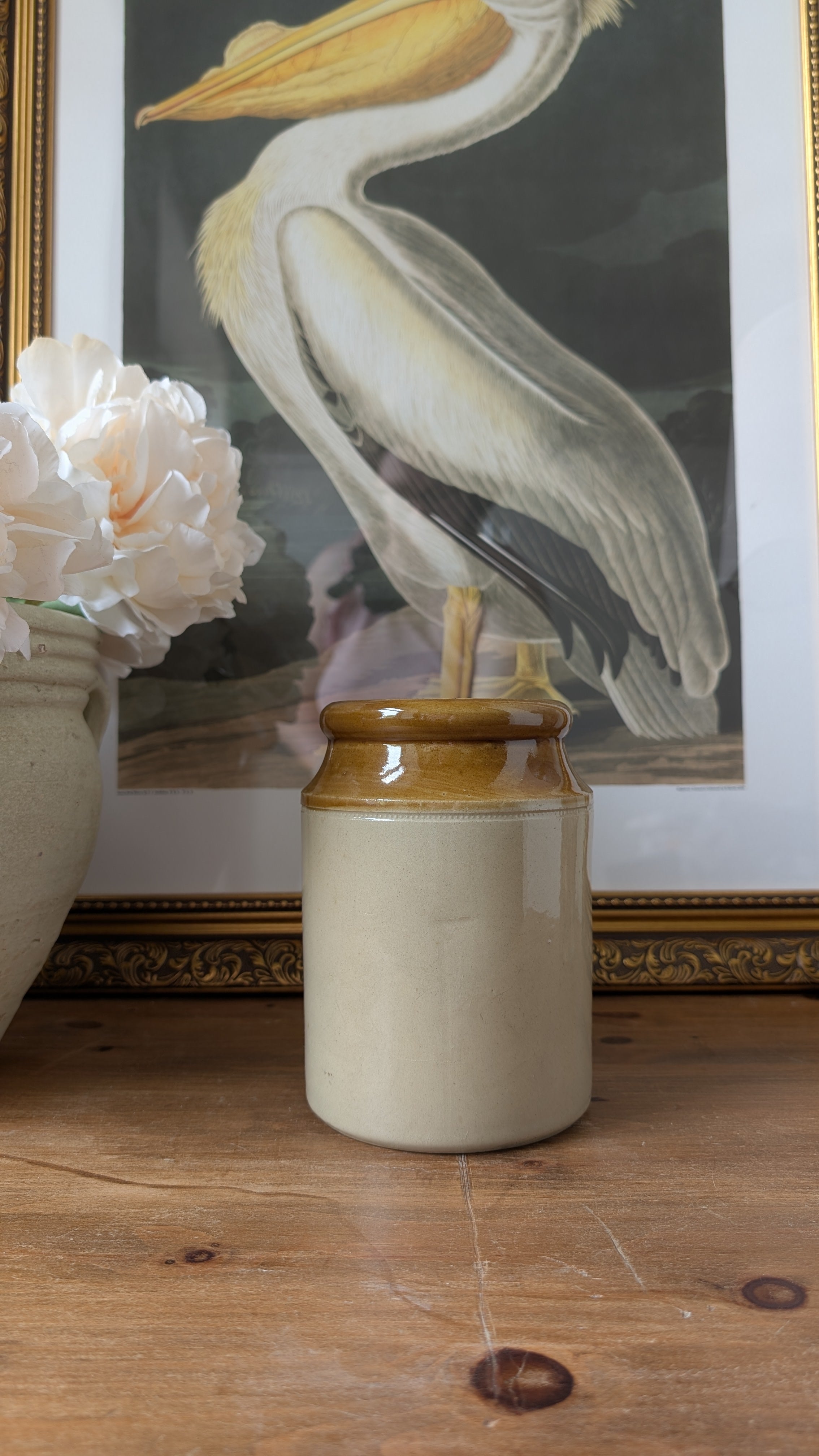 Vintage Stoneware Preserve Jar – Two-Tone Glaze - Small #2