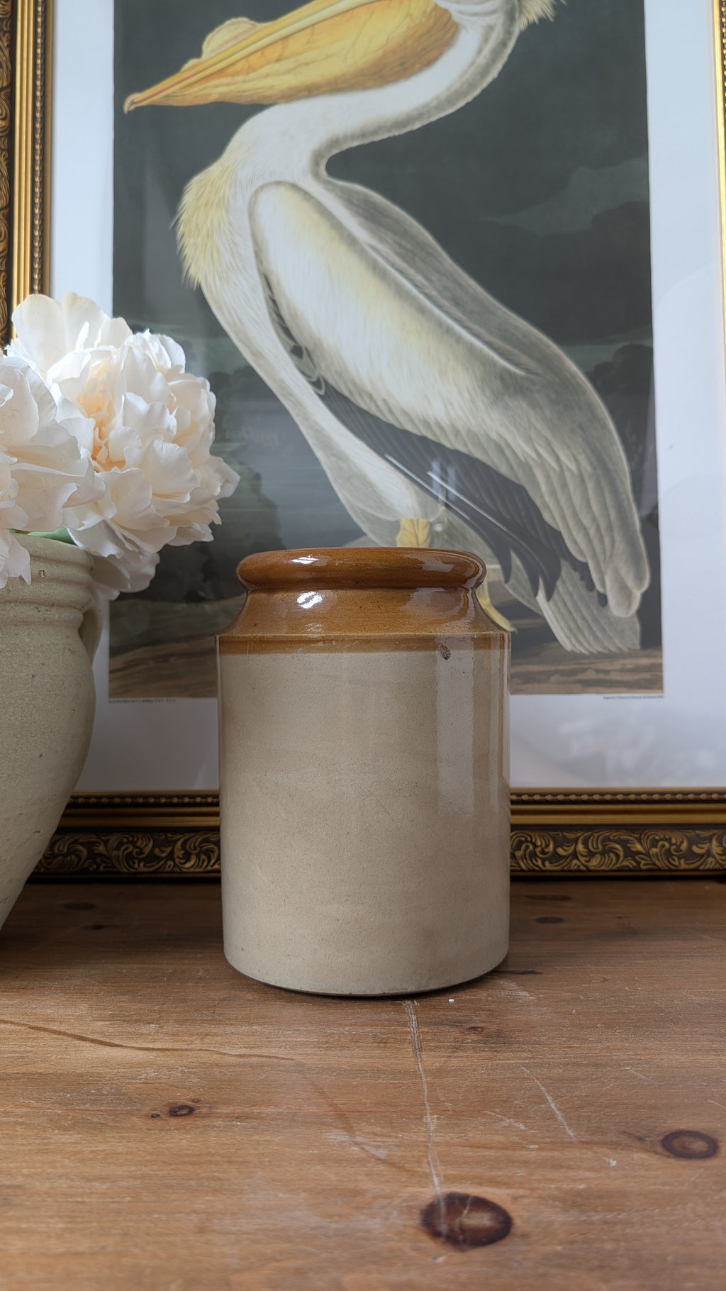 Vintage Stoneware Preserve Jar – Two-Tone Glaze - Large #1
