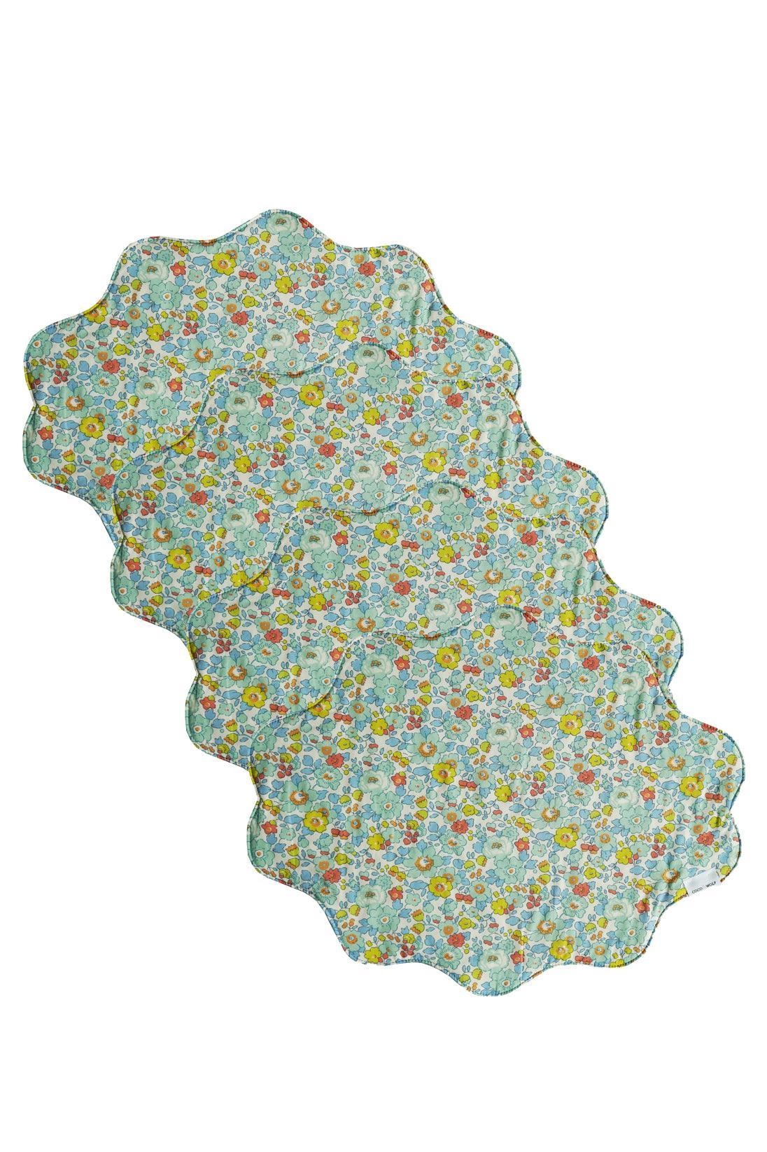 Reversible Wavy Placemat made with Liberty Fabric STRAWBERRY THIEF & BETSY SAGE